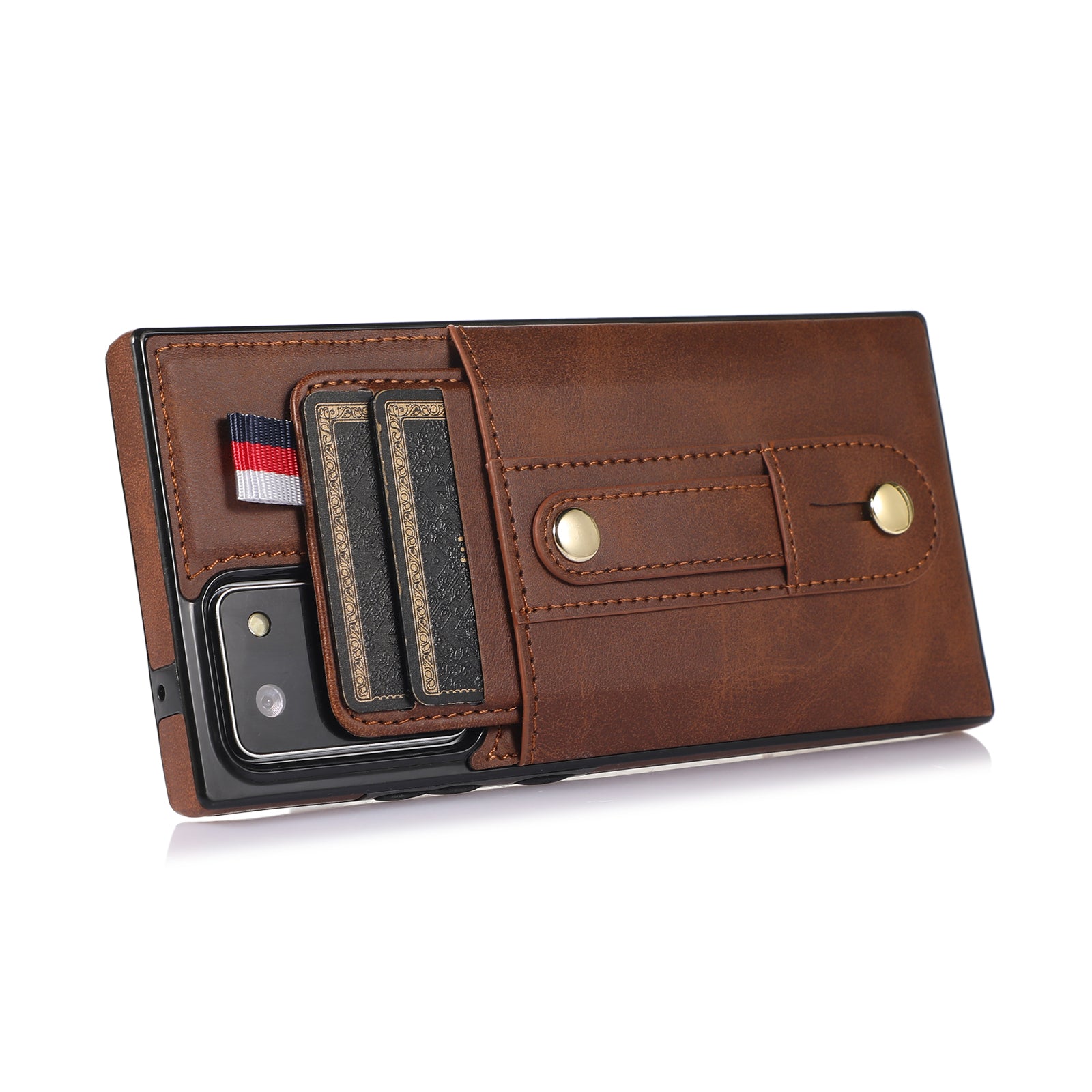For Samsung Galaxy Note20 Ultra 5G / Note20 Ultra Cell Phone Case Anti-drop Kickstand Cover with Card Holder - Brown For Samsung Galaxy Note20 Ultra 5G / Note20 Ultra Cell Phone Case Anti-drop Kickstand Cover with Card Holder - Brown
